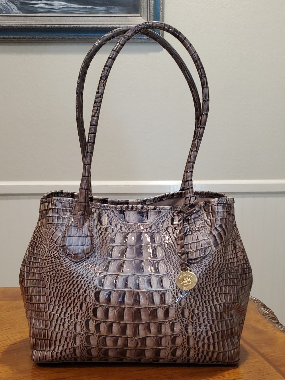 Like NEW Brahmin Croc Embossed Julian Tote
